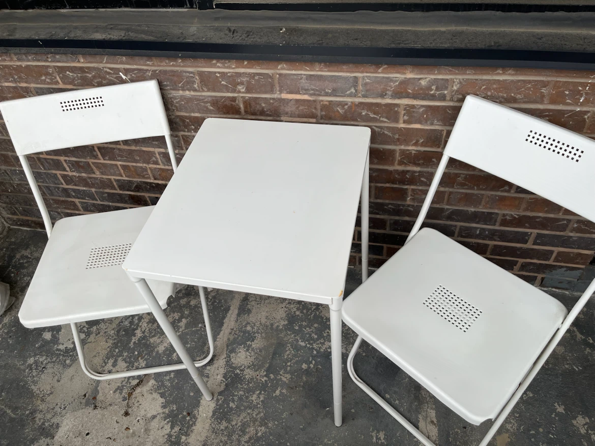 White Bistro Set - Table and 2 Chairs