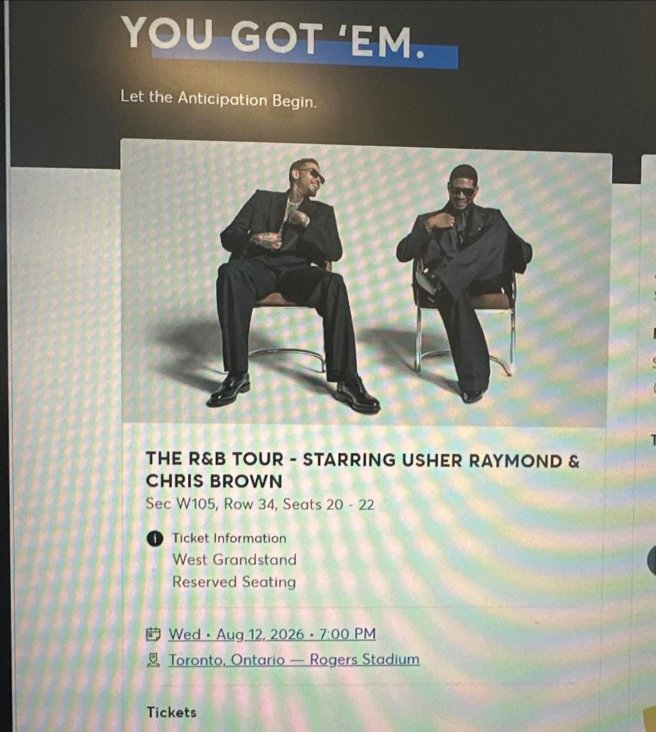 The R&B Tour Usher Raymond & Chris Brown Tickets
