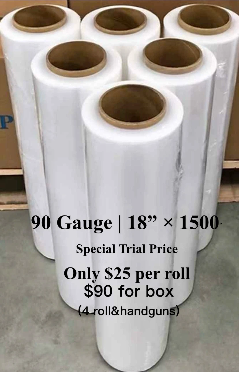 Stretch Wrap Film - 90 Gauge, 18" x 1500' - photo 3