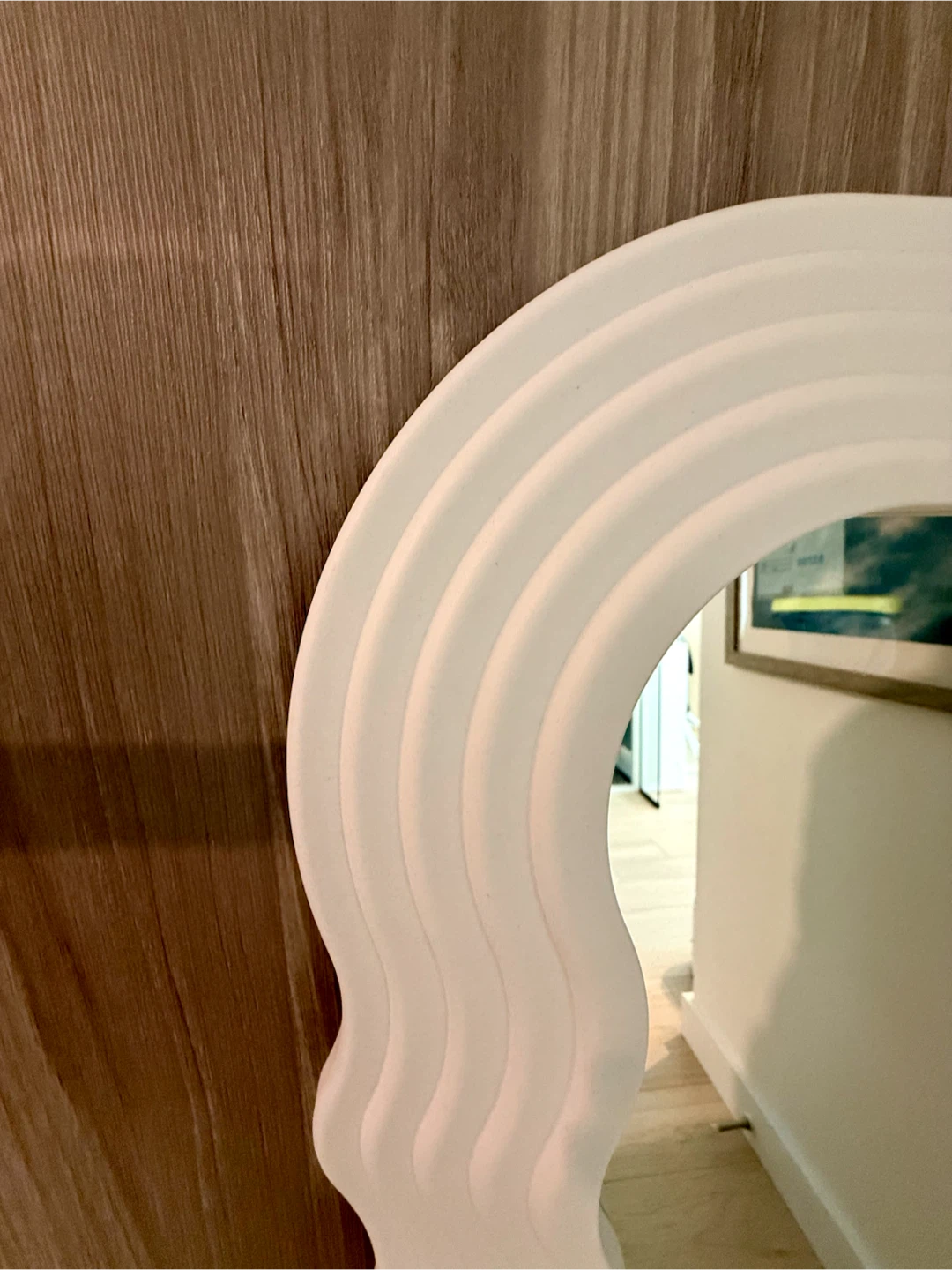 Wavy Framed Full Length Mirror - White - photo 3