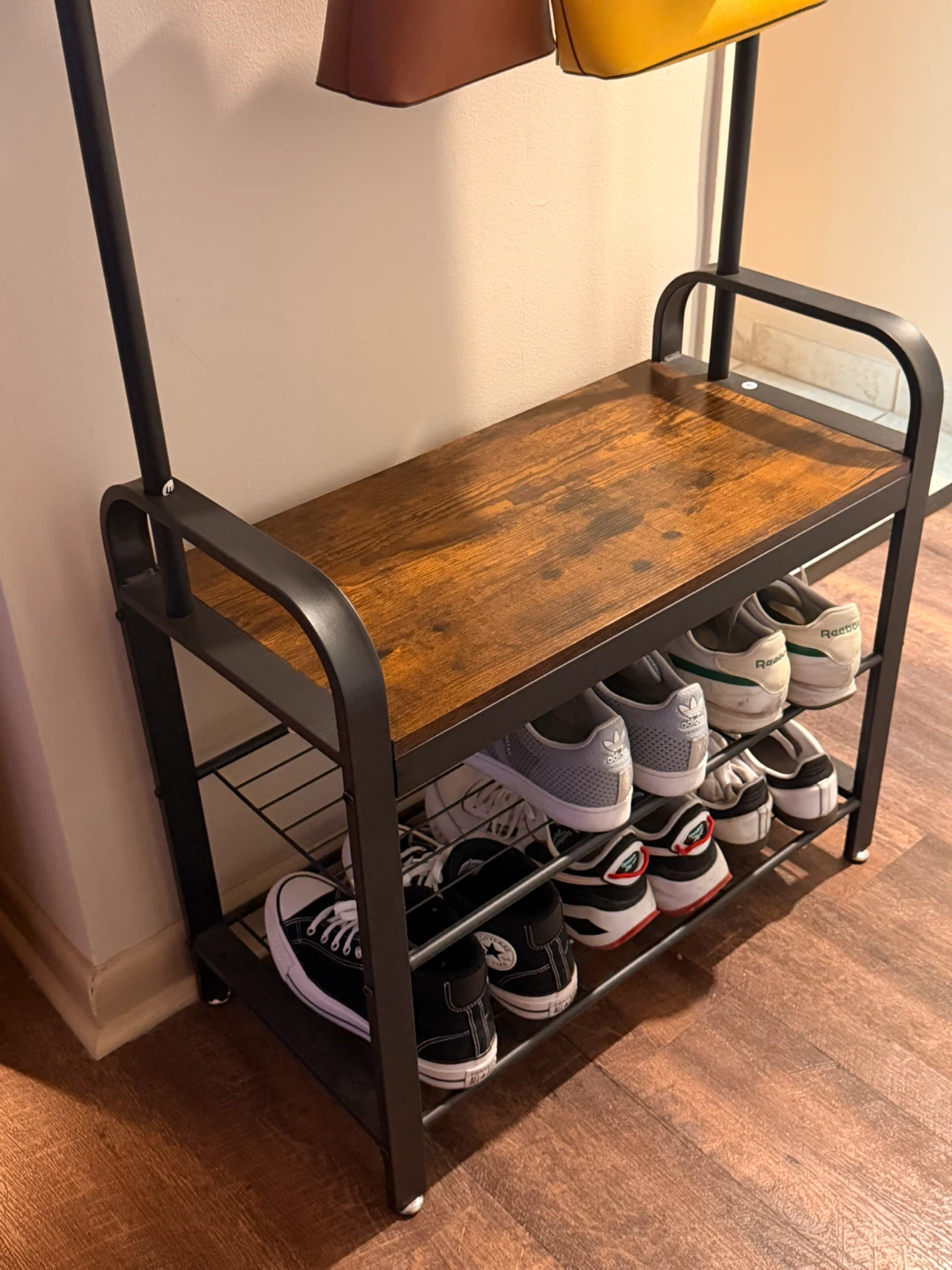 4-in-1 Coat Rack with Shoe Bench and Storage - photo 3