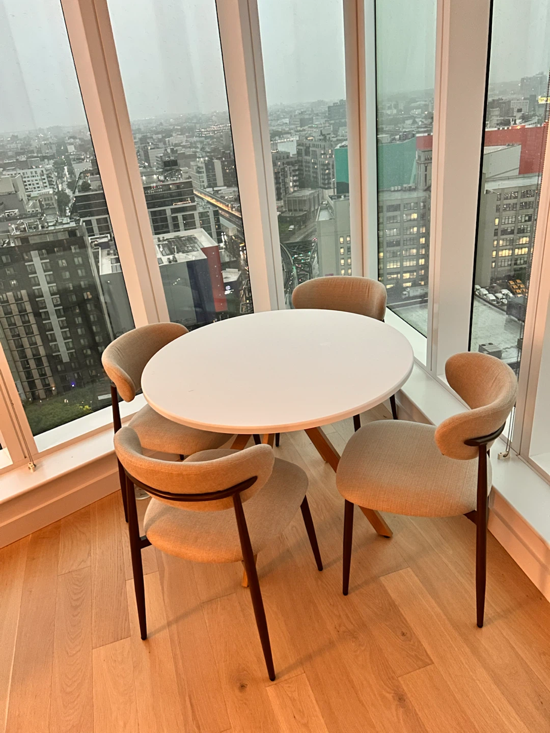 Round White Wooden Dining Table