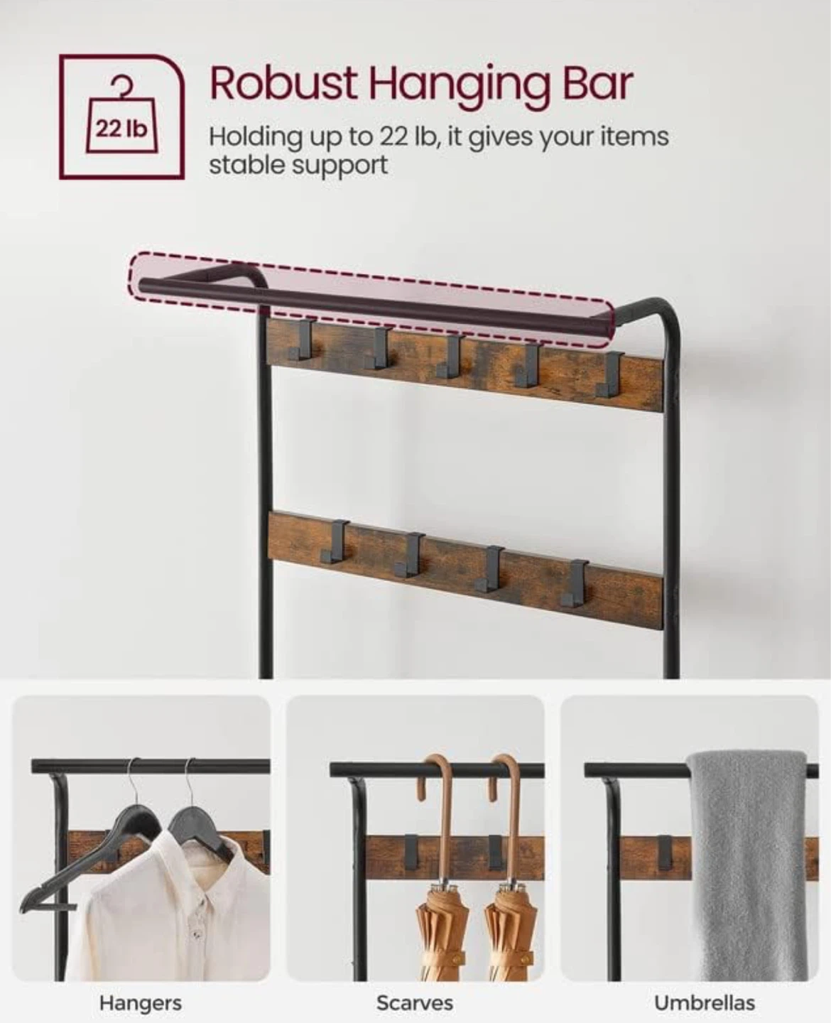4-in-1 Coat Rack with Shoe Bench and Storage - photo 4