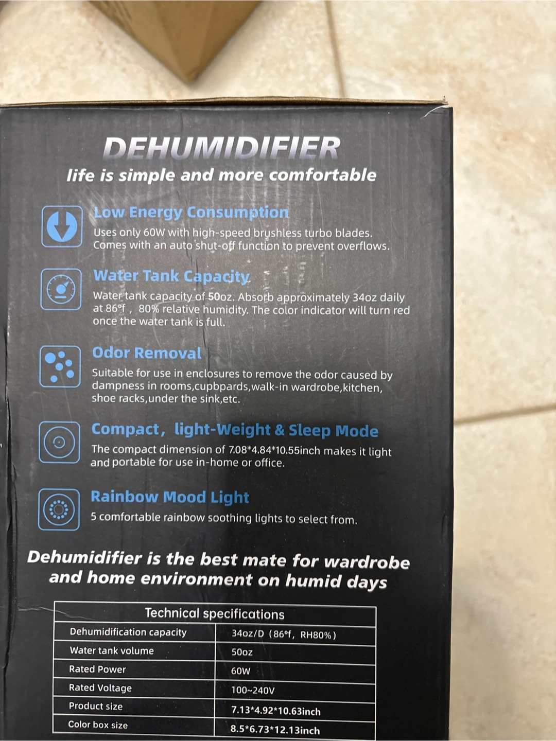 Dehumidifier with Water Tank Capacity and Automatic Drainage - photo 2