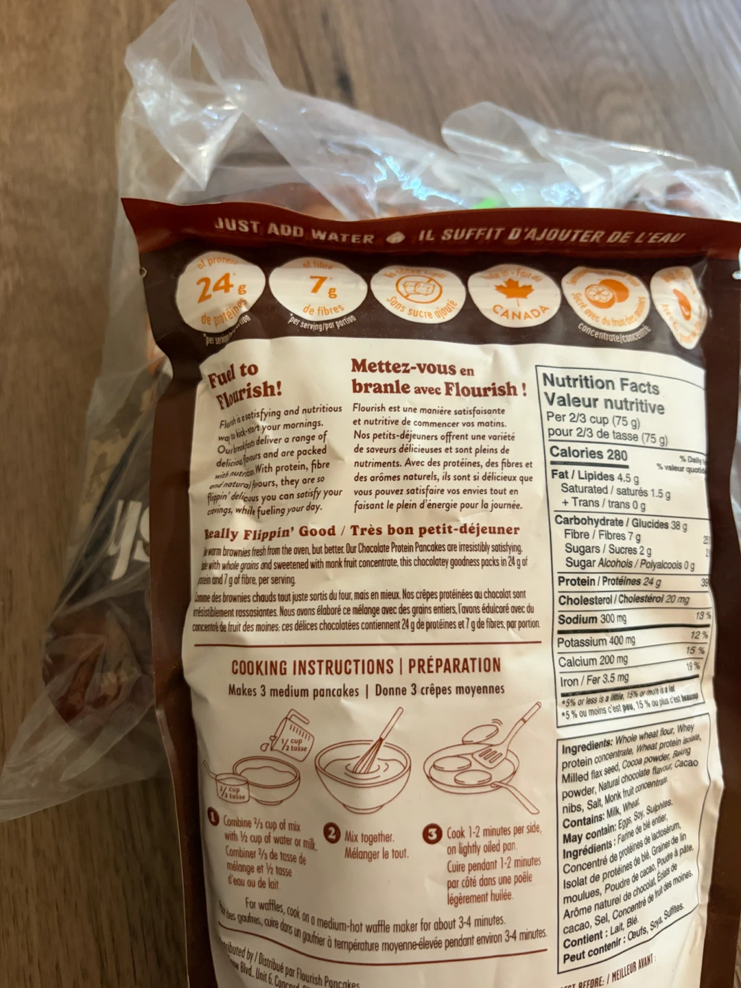 Flourish Protein Chocolate Pancake & Waffle Mix 24g - photo 4