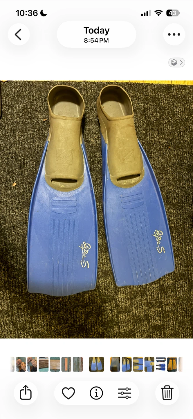IST Full Foot Snorkeling Fins - Size L  Donlands O'Connor