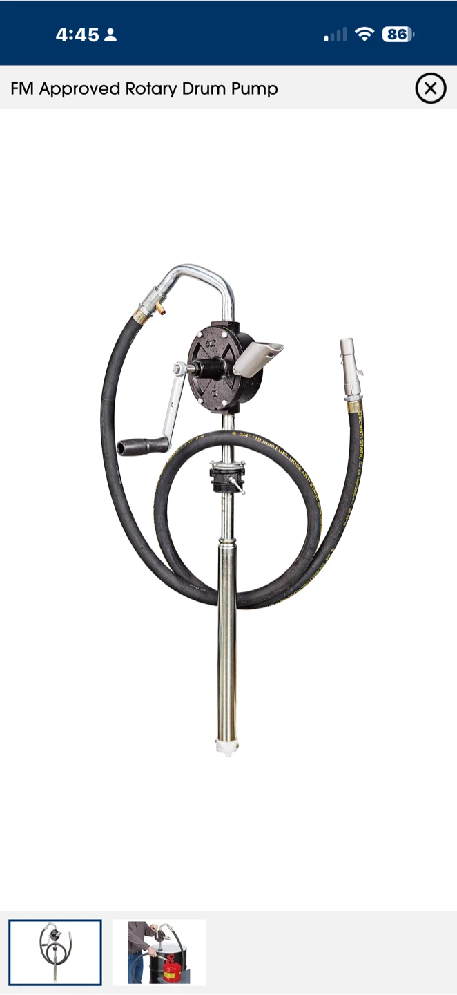 FM Approved Rotary Drum Pump