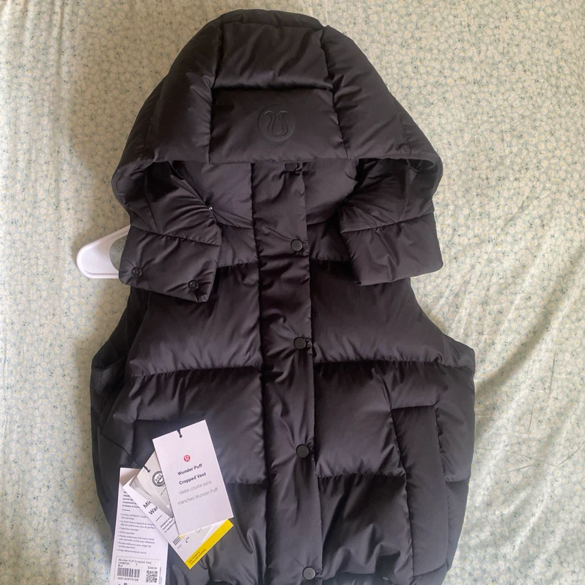 Lululemon Wonder Puff Cropped Vest Black Size 2