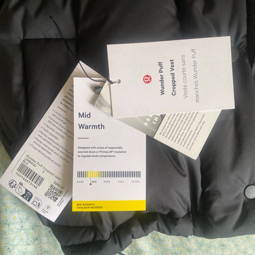 Lululemon Wonder Puff Cropped Vest Black Size 2 - photo 3