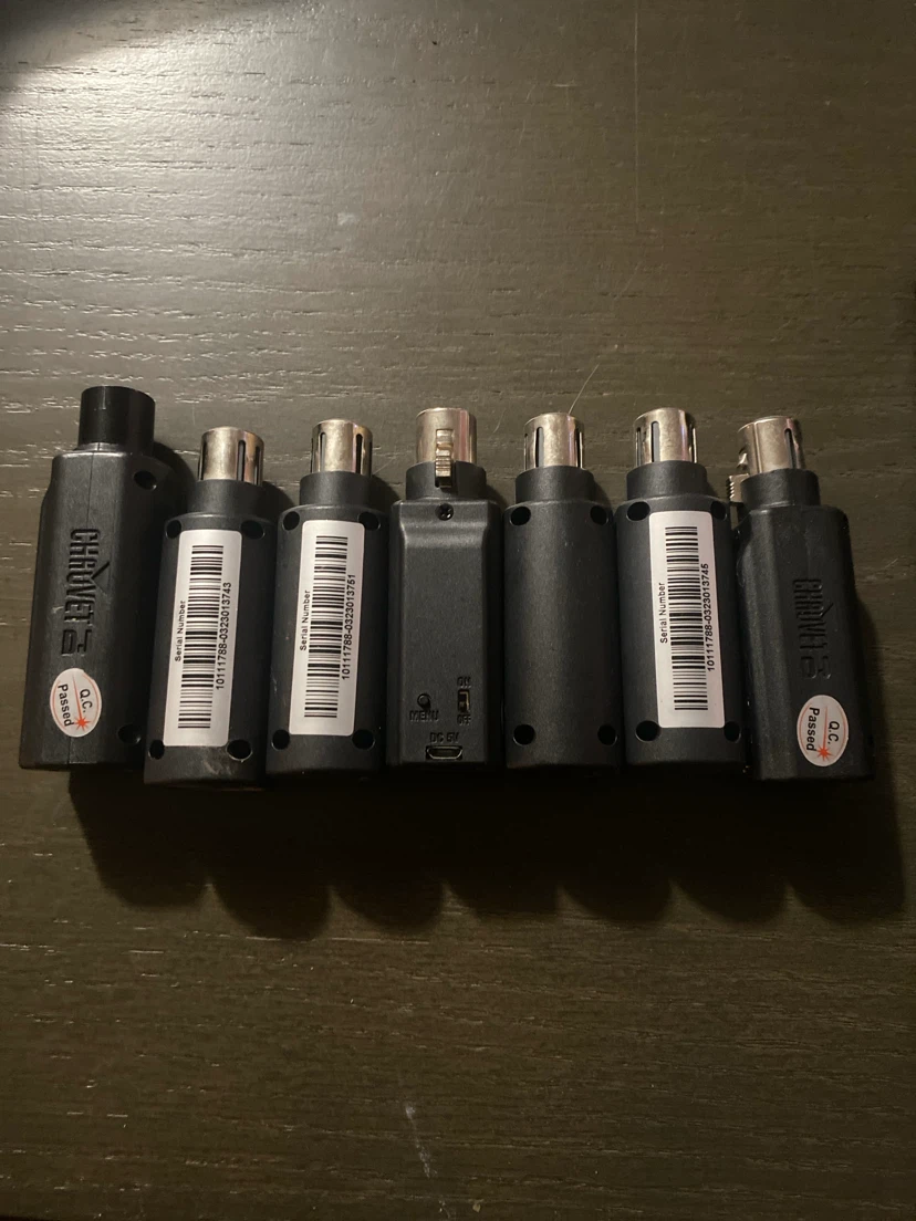 CHAUVET DJ wireless DMX transceivers and charging dock