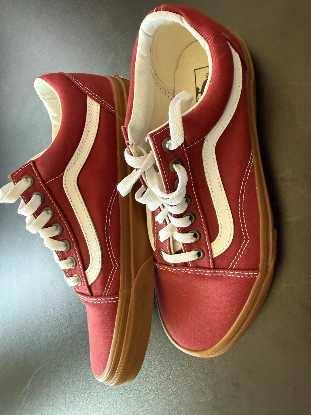 Vans Old Skool Red Canvas Gum Sole Sneakers