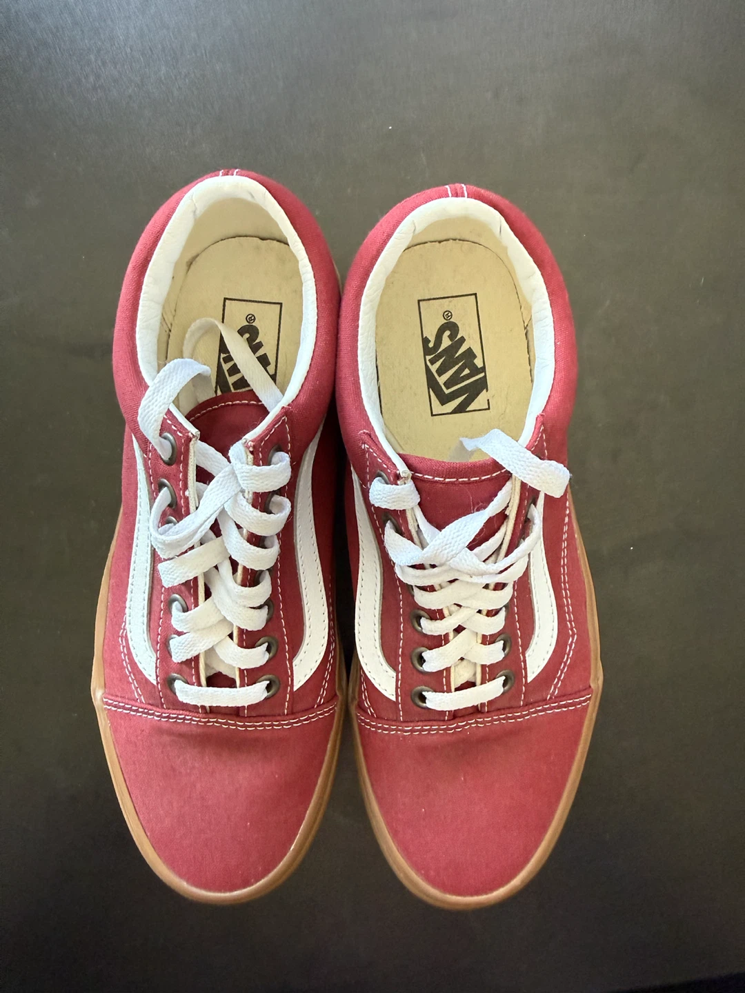 Vans Old Skool Red Canvas Gum Sole Sneakers - photo 2