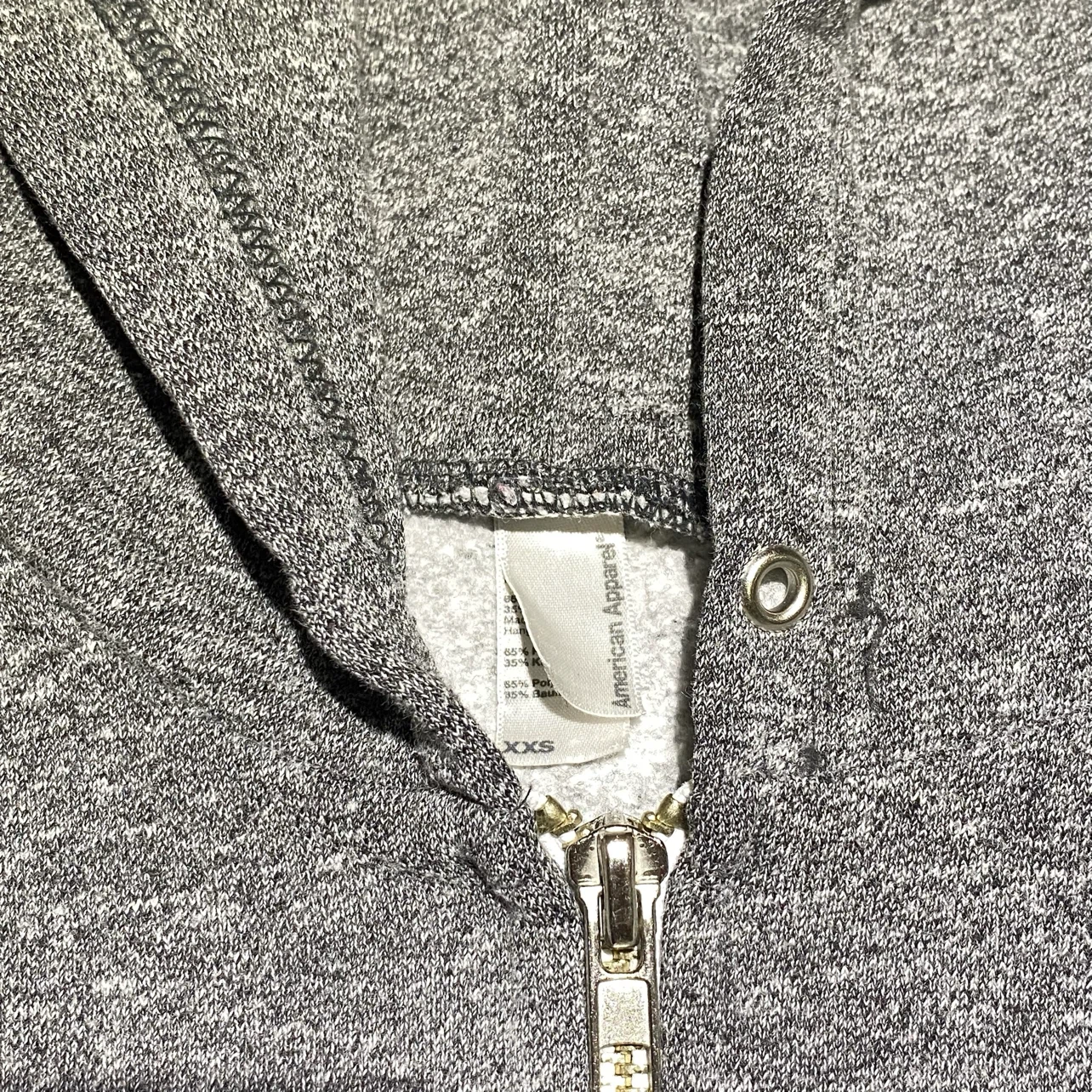 American Apparel Grey Zip-Up Hoodie - photo 3