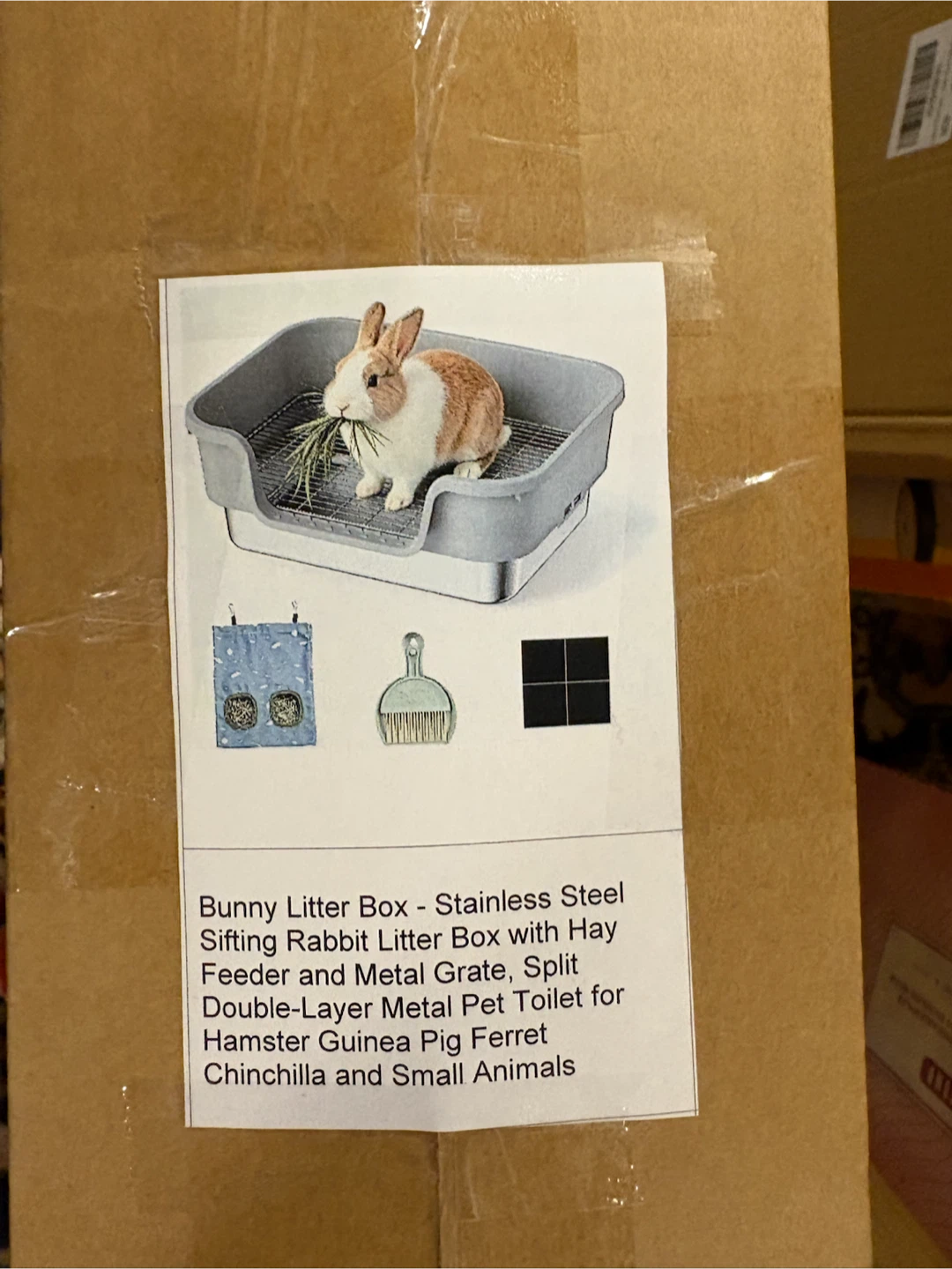 Uupin Rabbit Litter Box with Hay Feeder