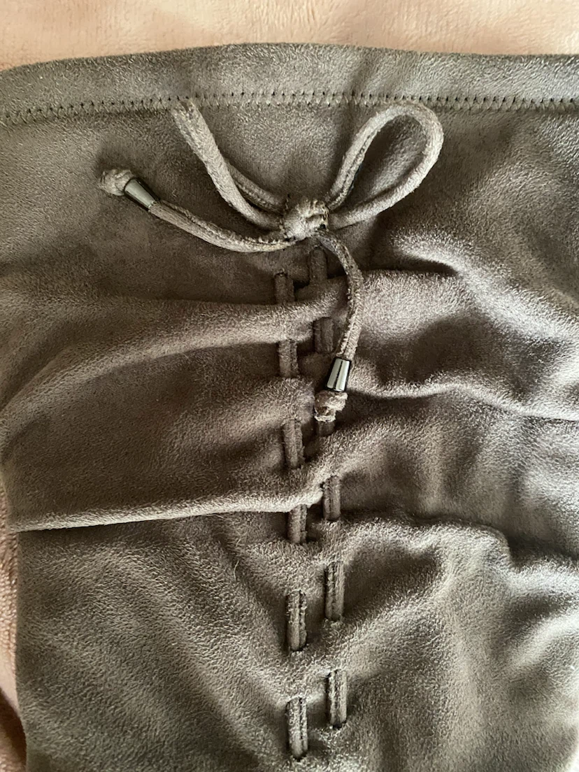 Dark Grey Ruched Knee-High Boots - photo 4