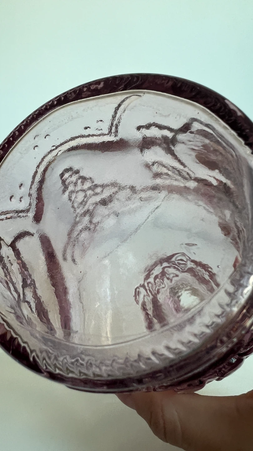 Decorative Embossed Glass Bottle - Purple - photo 3