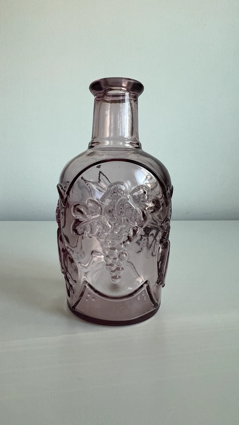 Decorative Embossed Glass Bottle - Purple - photo 4
