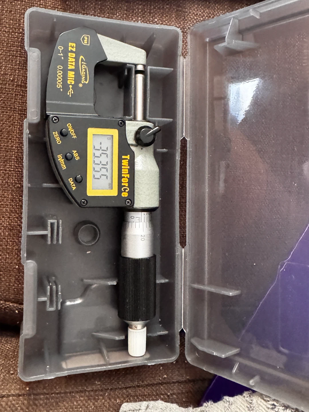 Gaging TwinForce EZ Data Mic Digital Caliper 0-1"