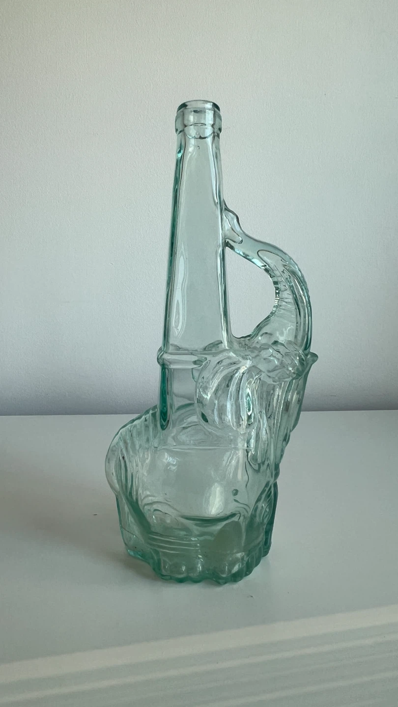 Vintage Glass Elephant Decanter Bottle 750ml Made in Italy