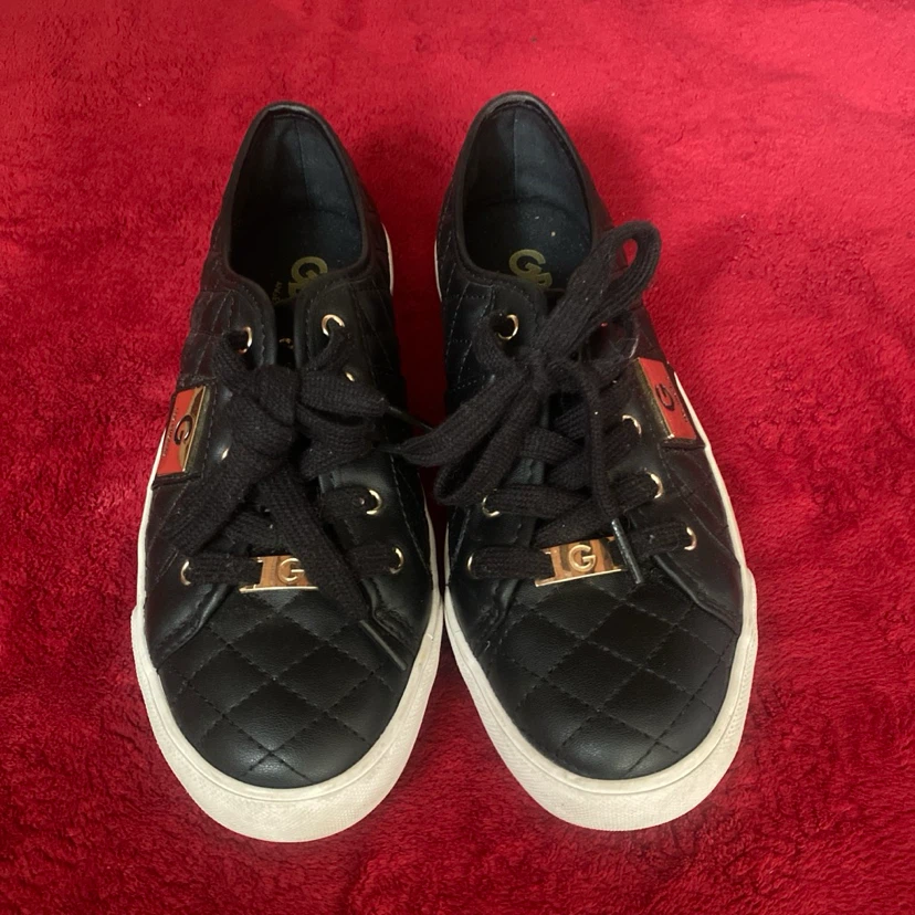 Black Quilted Guess "G" Sneakers