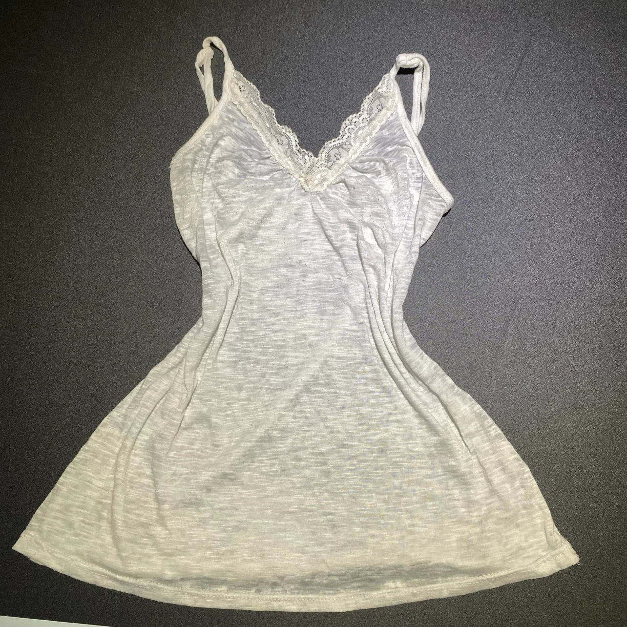 White Cami with Lace Trim