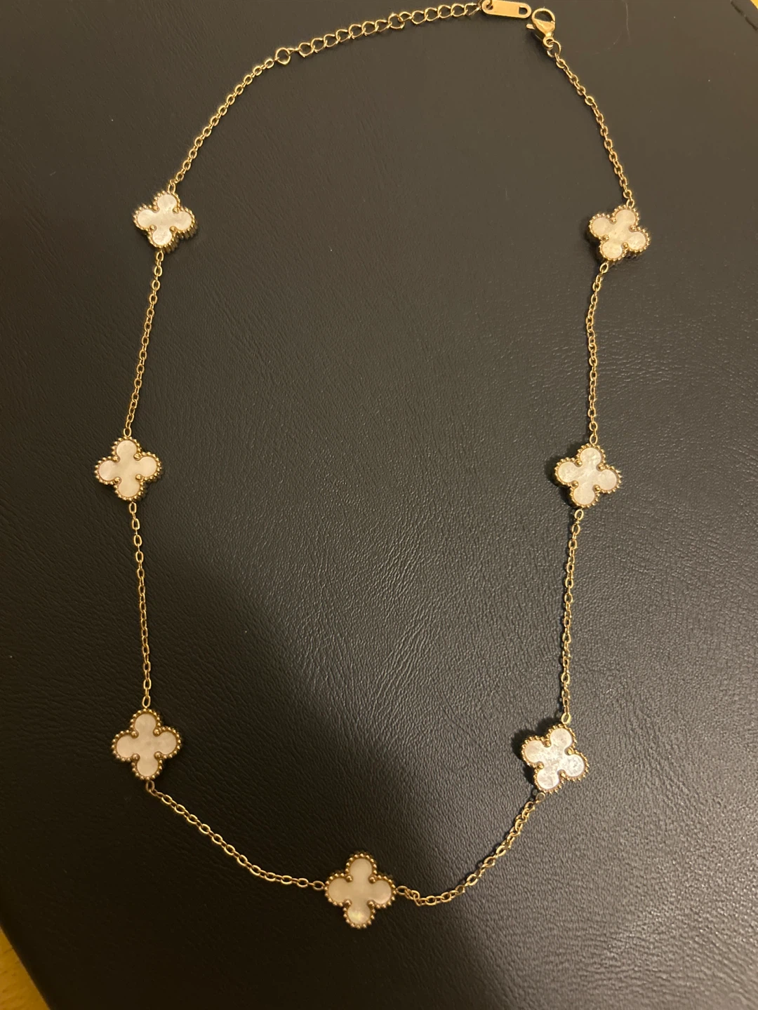 Gold Necklace with Clover Charms