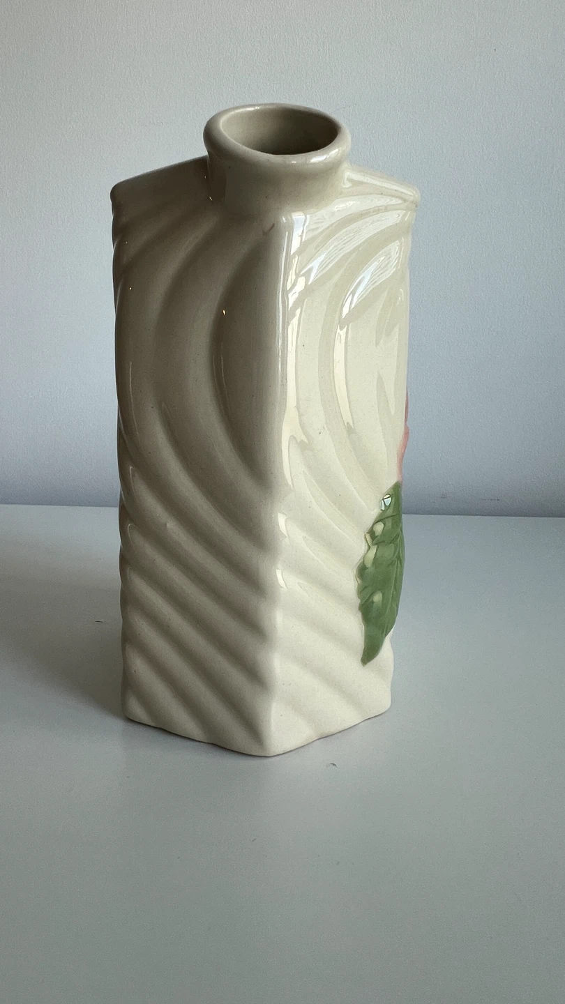 Cream Ceramic Pitcher with Pink Flower - photo 3