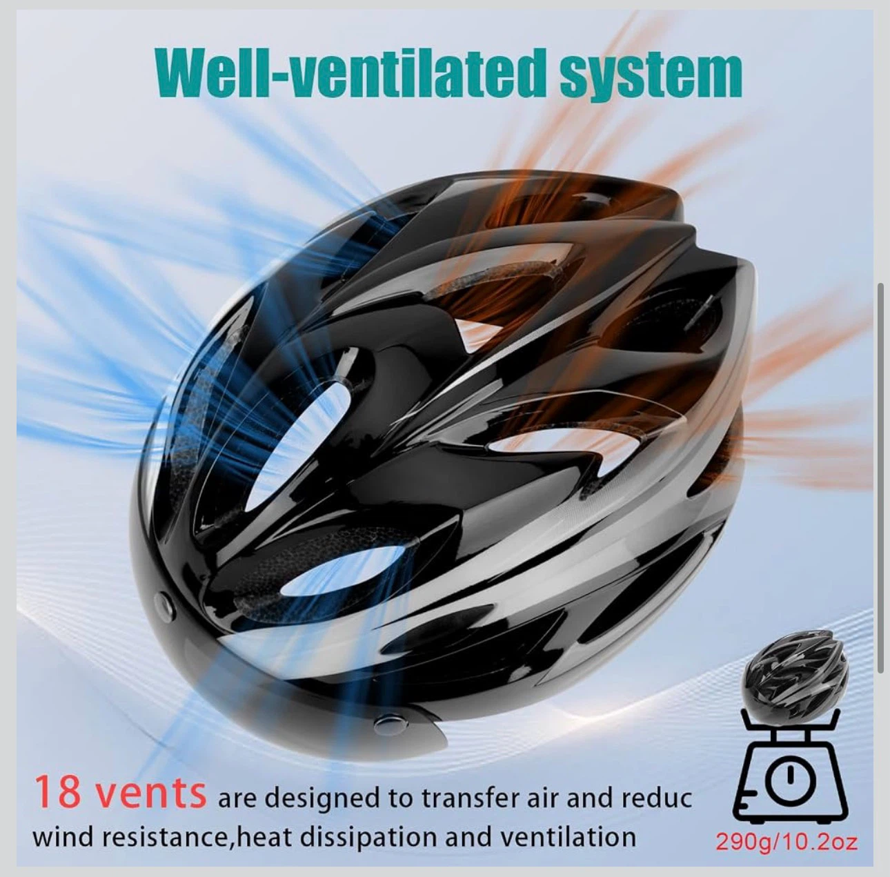 Adult Mountain Bike Helmet with Magnetic Goggles and Tail Light - photo 5