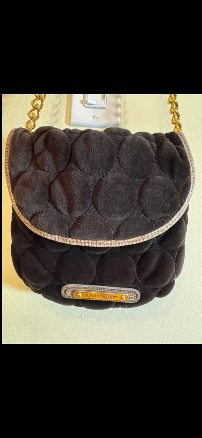 Juicy Couture Black Velvet Quilted Crossbody Bag - photo 2