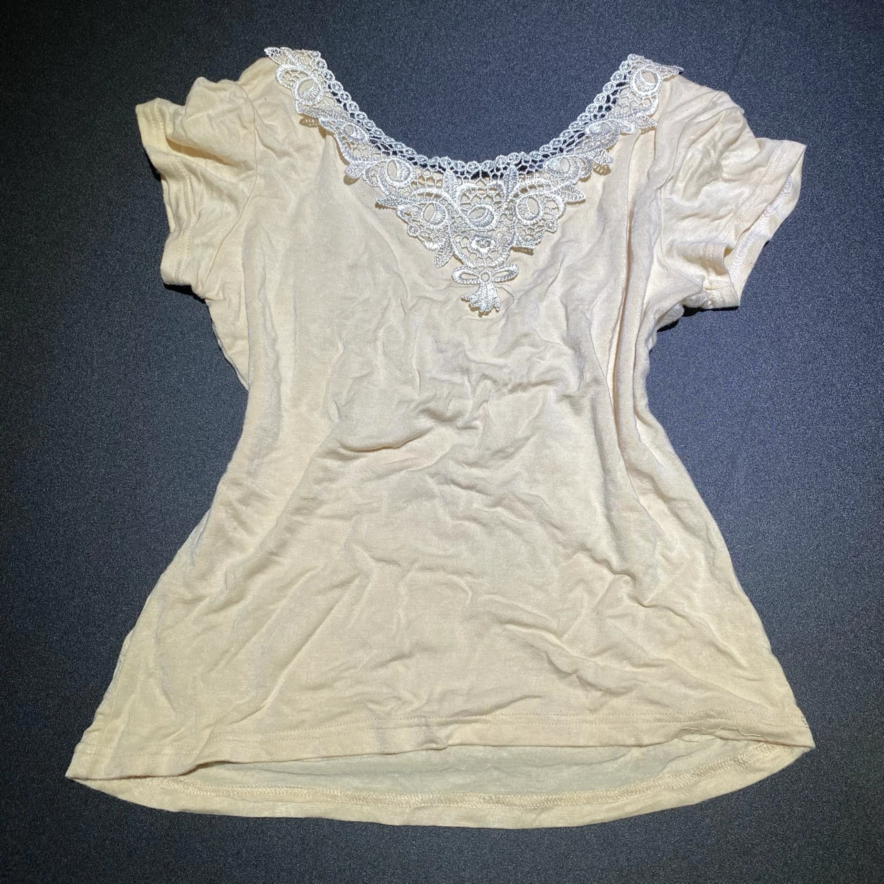 Cream Lace & Rhinestone T-Shirt - photo 2