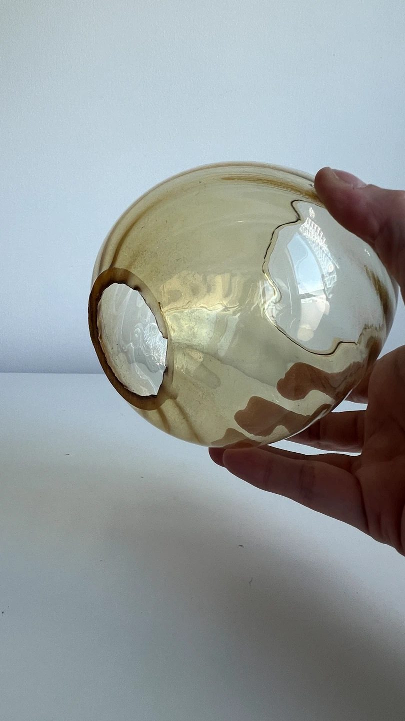 Amber Swirl Glass Lampshade - photo 3