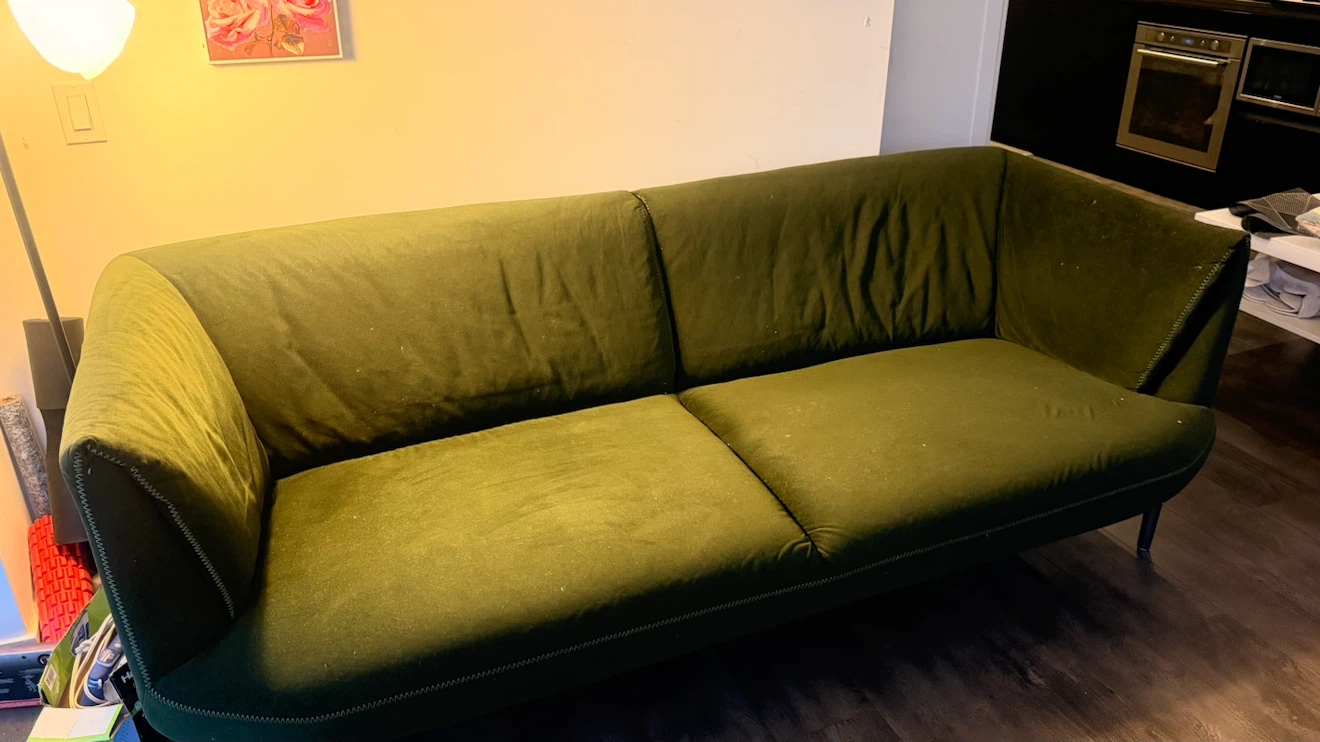 Velvet Green 3-Seater Sofa - photo 2