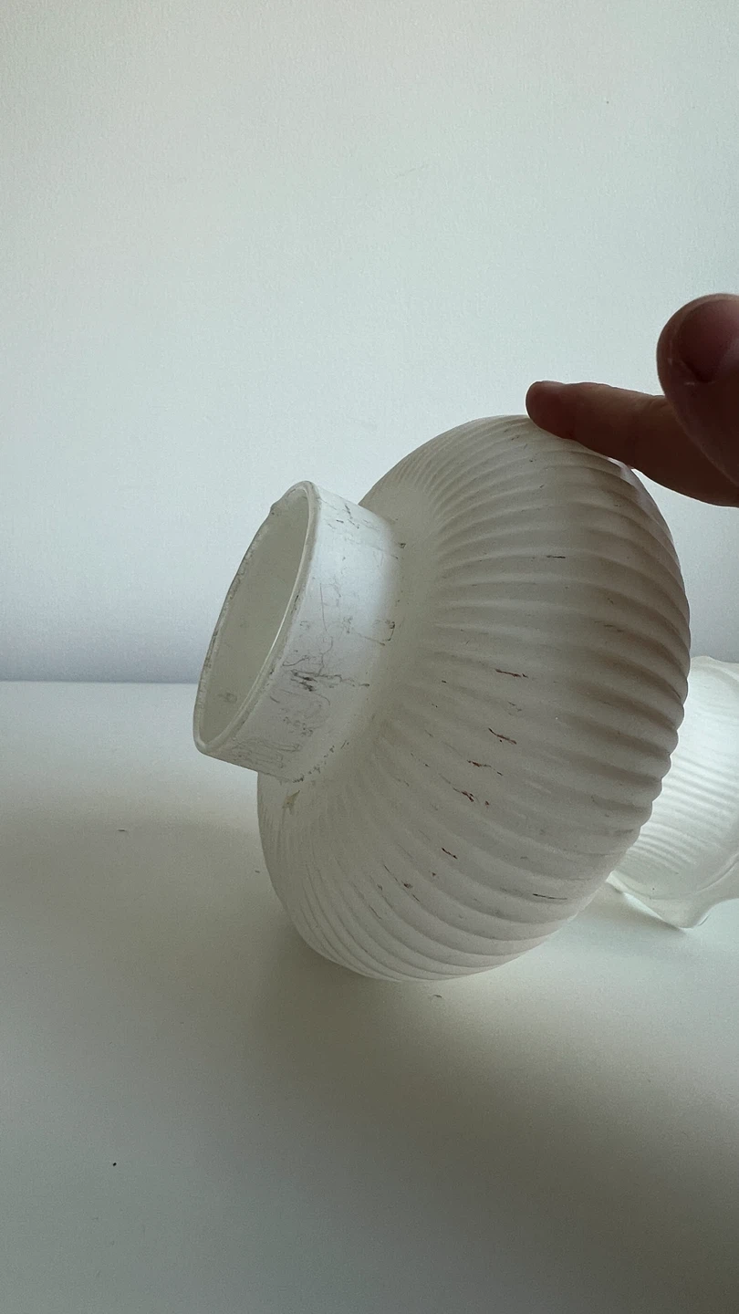 White Glass Lamp Shade - photo 2