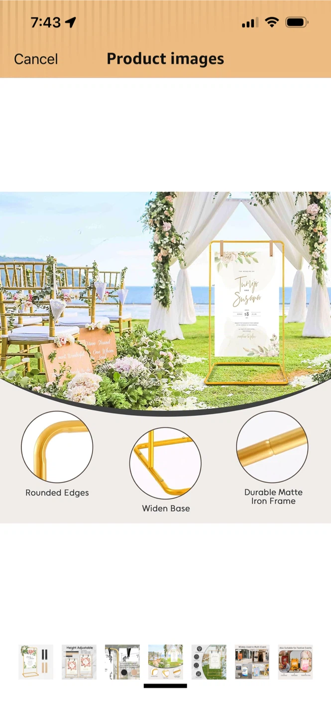Brand New-Gold Metal Arch Stand - photo 5
