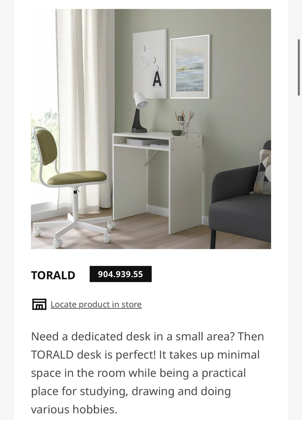 IKEA TORALD Desk - White