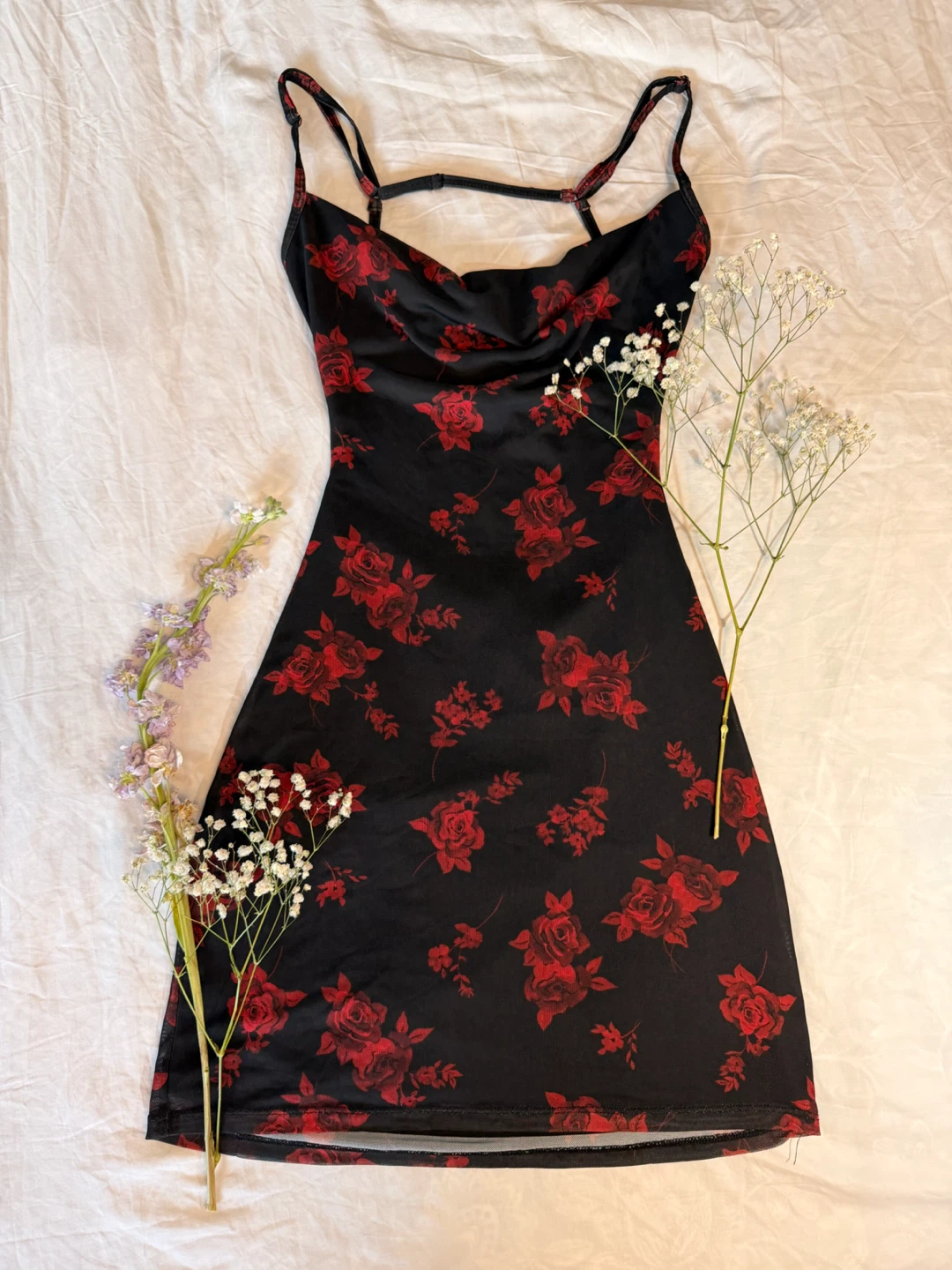 Garage Black Floral Print Mini Dress