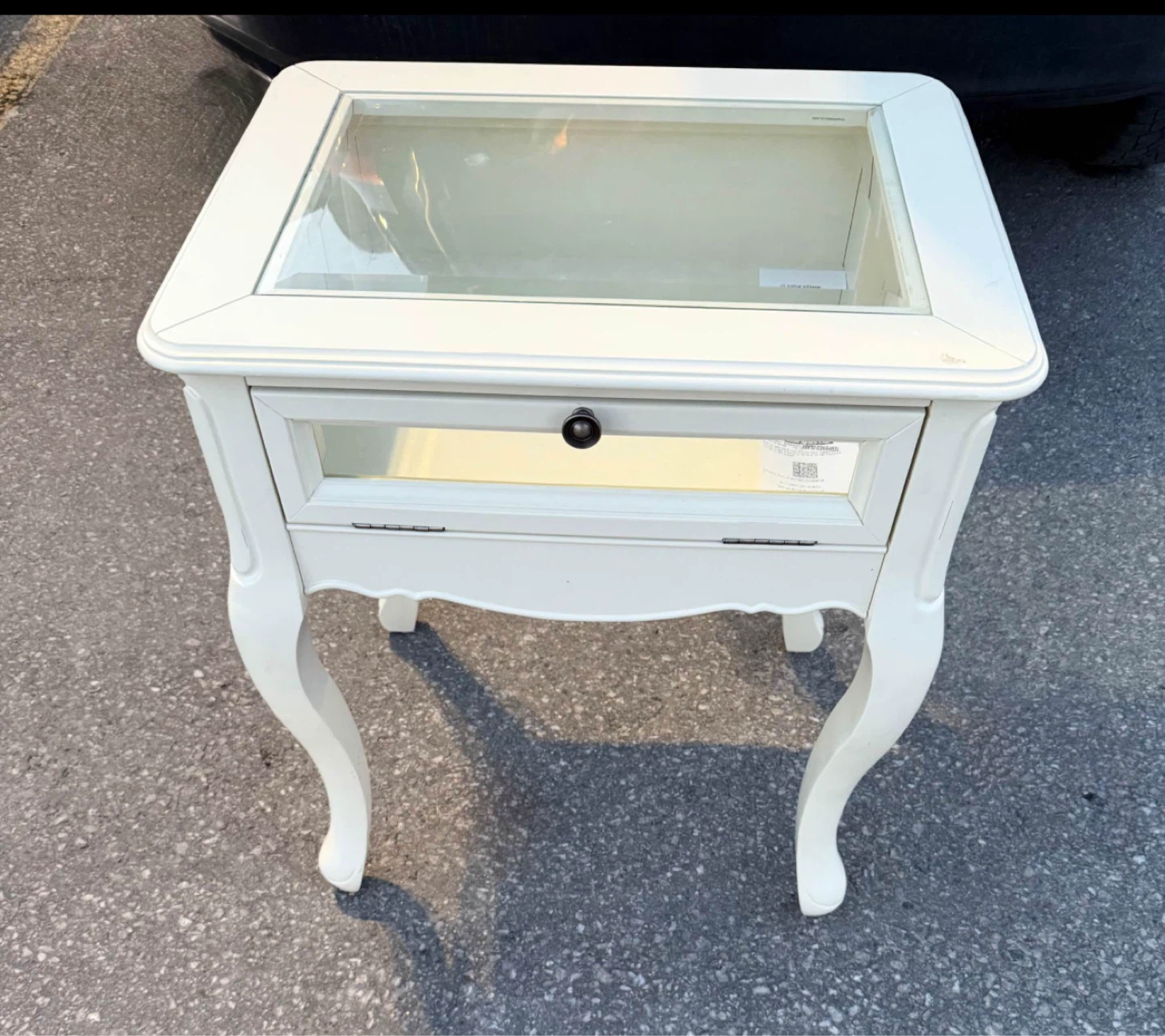 End Table with Glass Top and Drawer