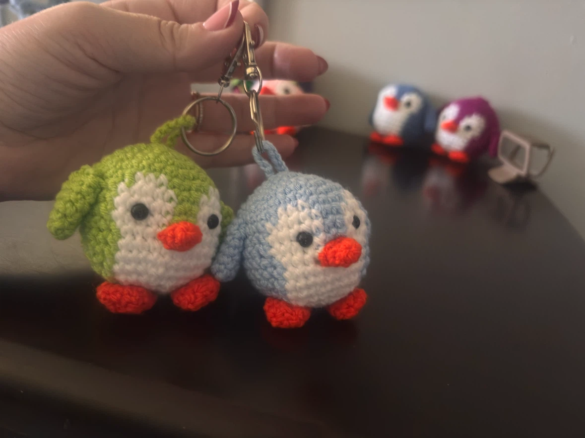 Handmade Crochet Penguin Keychains (Set of 5)