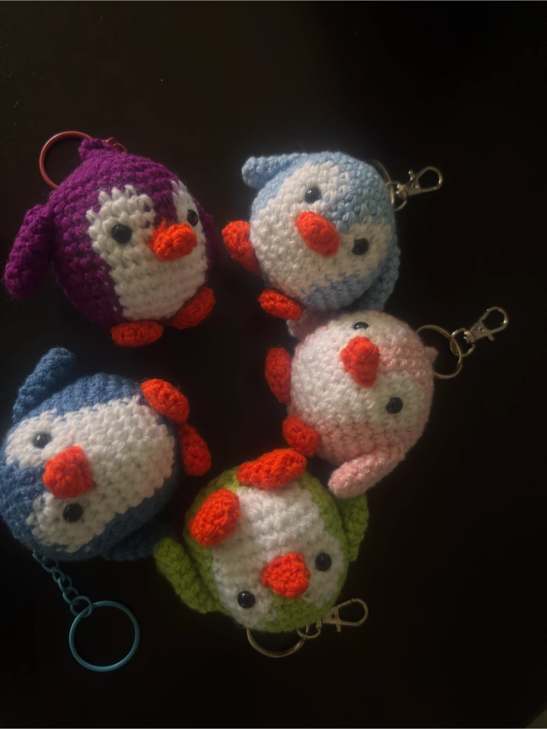 Handmade Crochet Penguin Keychains (Set of 5) - photo 2