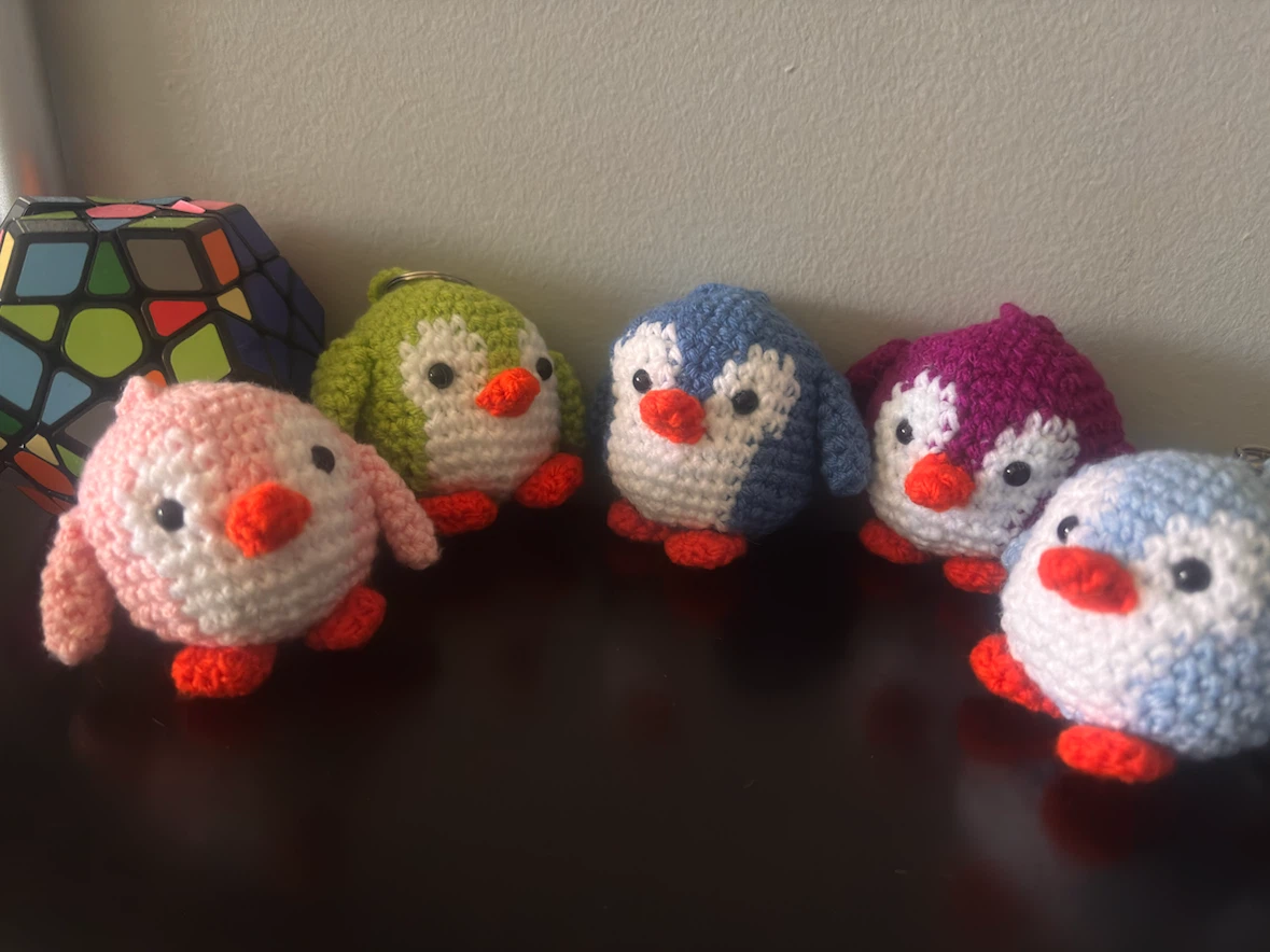 Handmade Crochet Penguin Keychains (Set of 5) - photo 3