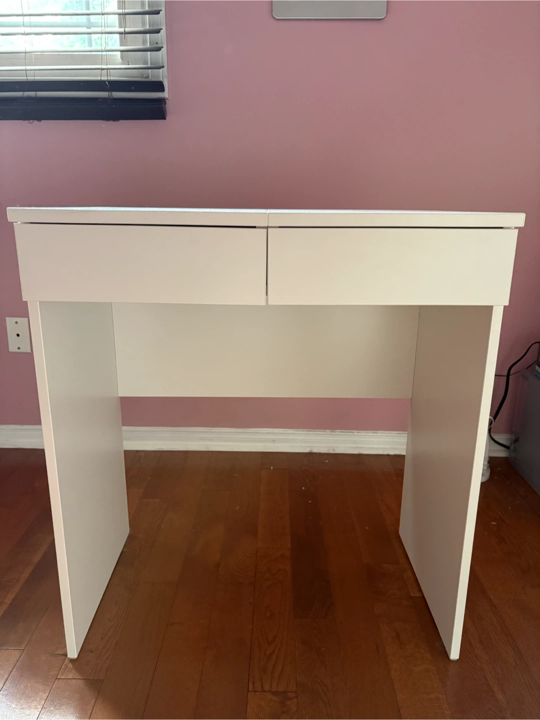 Modern Vanity with Mirror and Red Interior - Excellent Condition