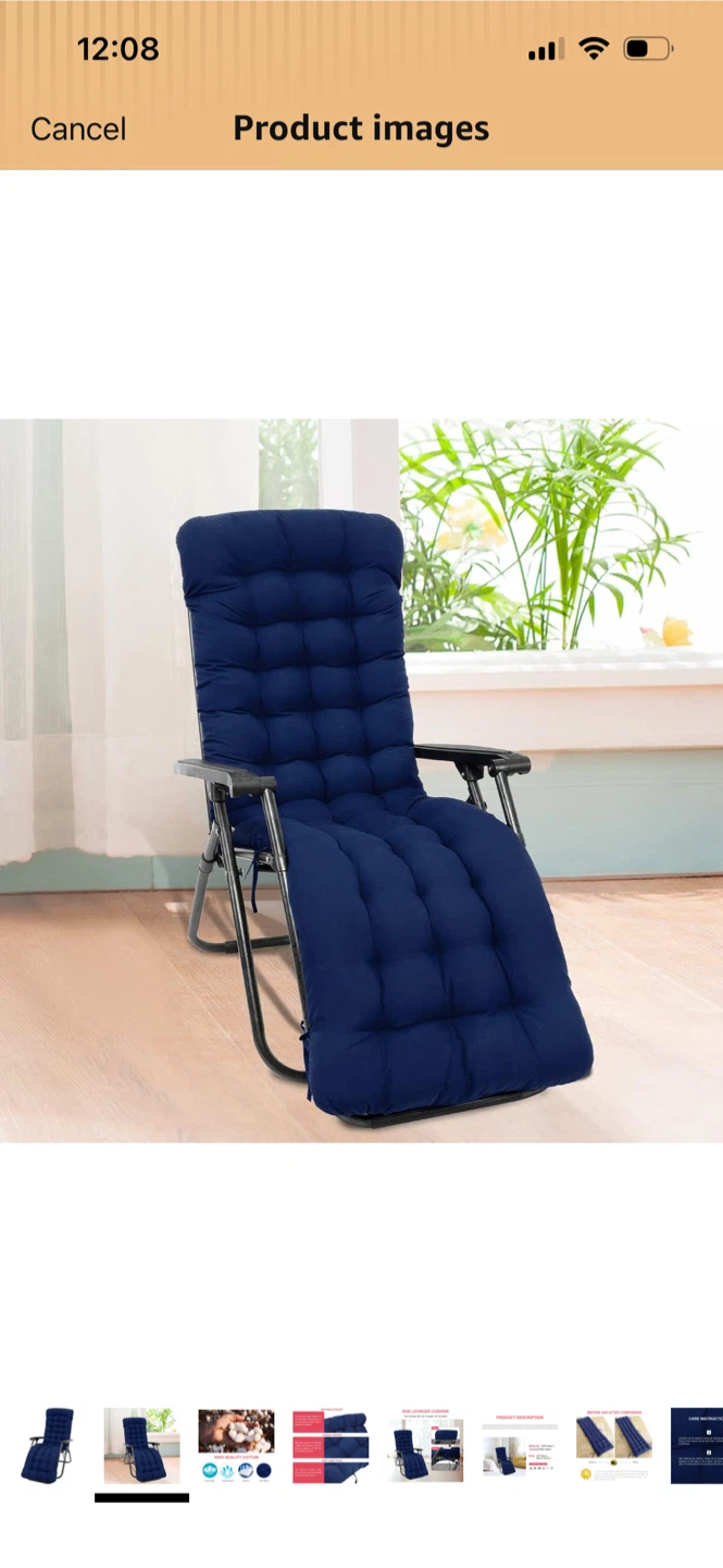 New-Blue Sun Lounger Cushion Pad-Blue - photo 2