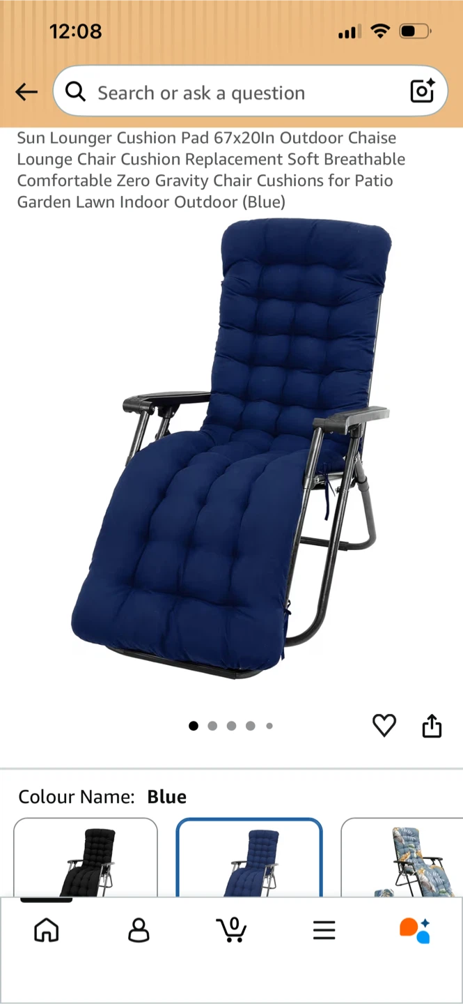 New-Blue Sun Lounger Cushion Pad-Blue - photo 3