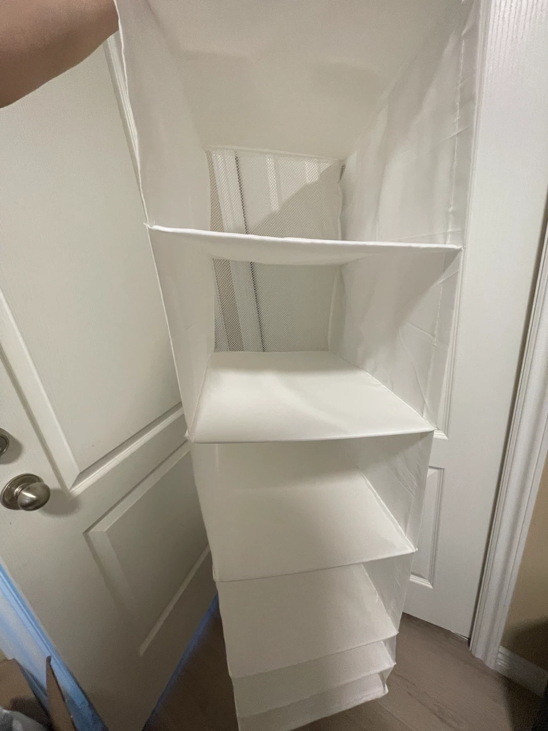 Ikea White Hanging Closet Organizer with 6 Shelves
