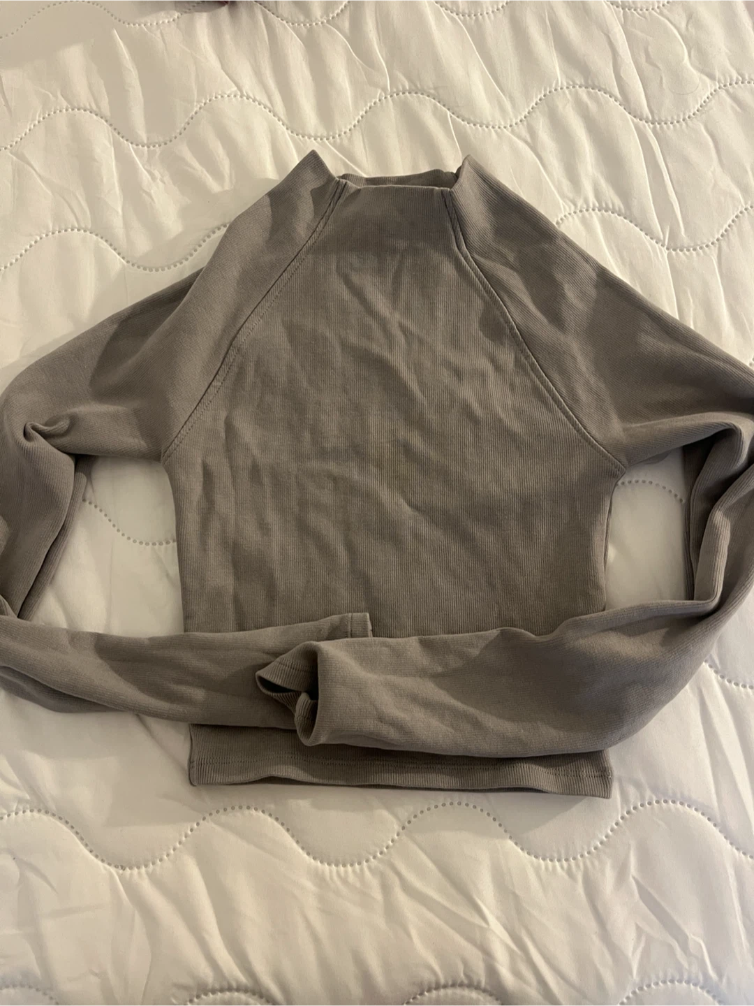 ZARA Mock Neck Grey Long Sleeve Top