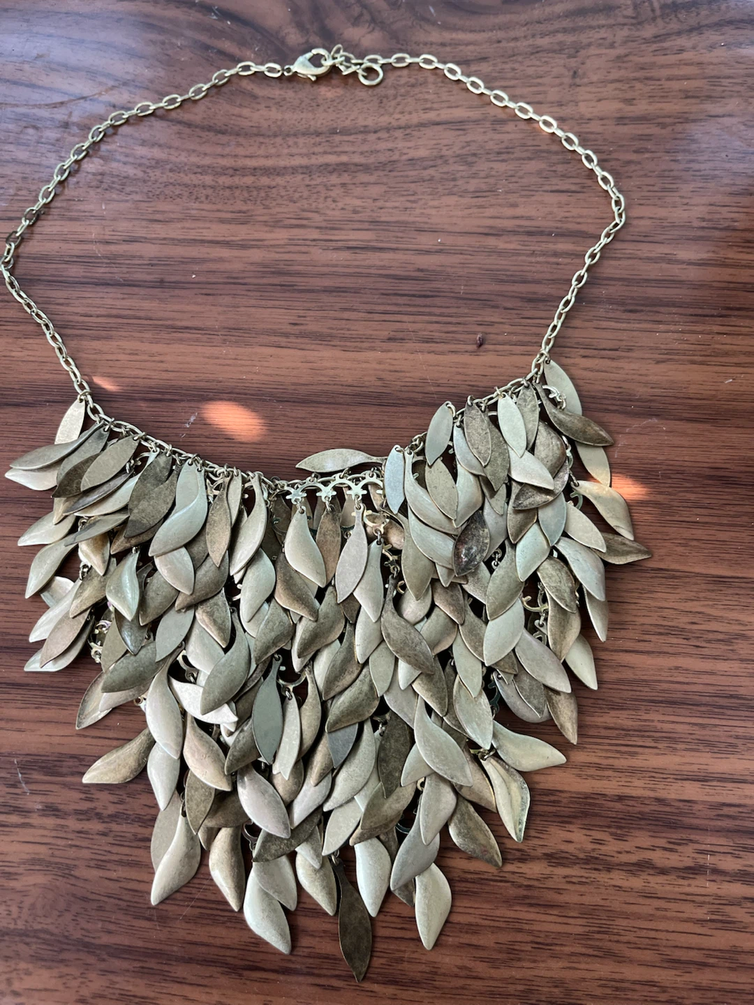 Gold-Tone Leaf Statement Necklace - photo 4