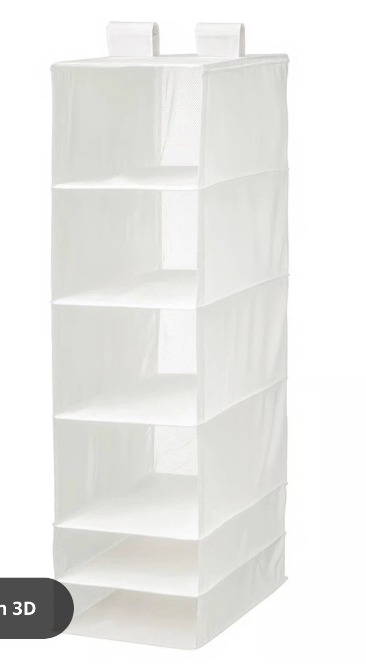 Ikea White Hanging Closet Organizer with 6 Shelves - photo 2