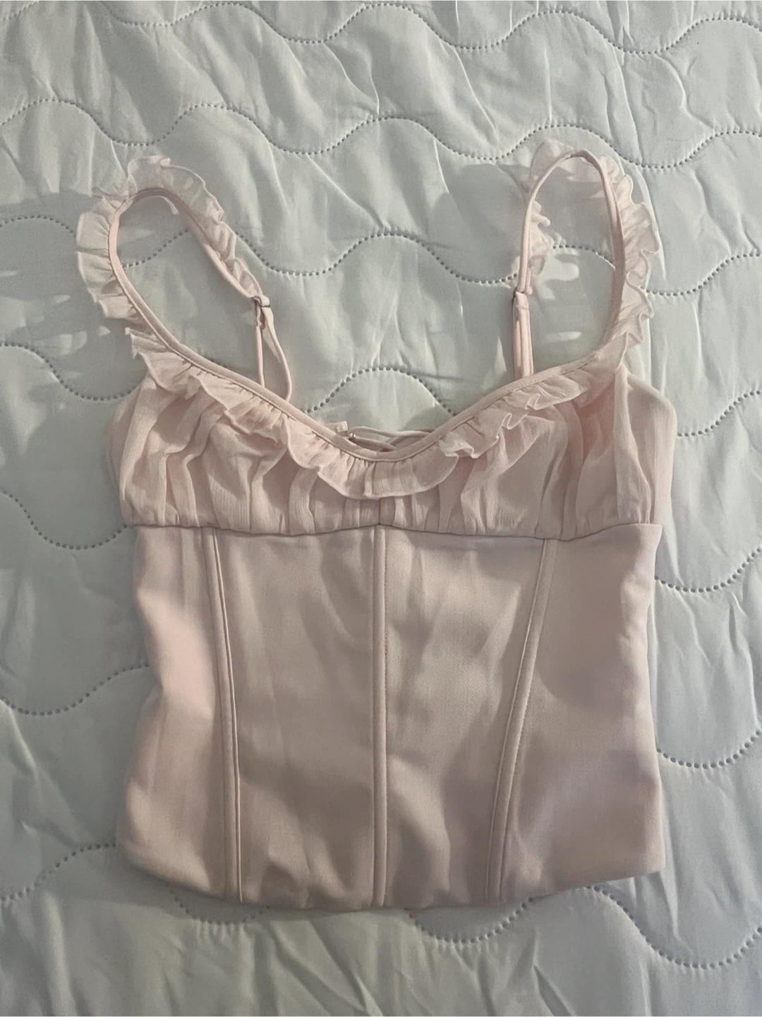 White Fox Angel Wings Bustier in Baby Pink