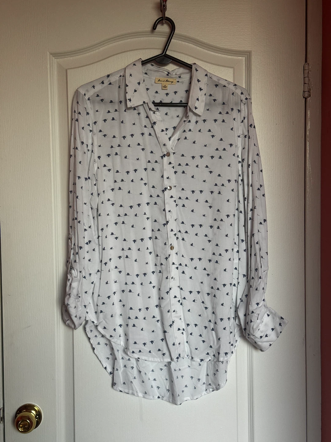 White Spotted Medium Size Long Blouse Jane and Dilany
