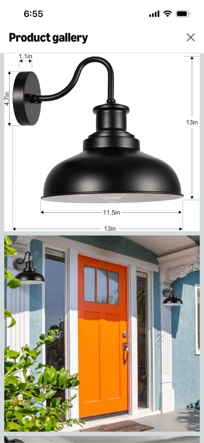 New - 3 pack Outdoor Barn Light Fixture! - photo 4